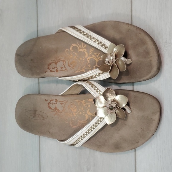 Aetrex Womens Comfort Sandals Thong Flats shoes sz 8.5 - Picture 4 of 11